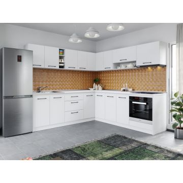 Set Mobila Bucatarie Colt Mina Pure 240*240 Alb C60