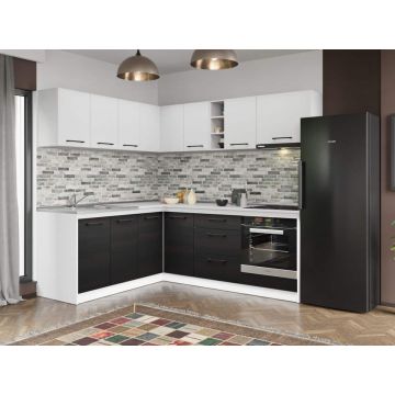 Set Mobila Bucatarie Colt Mina Yang 180*220 Ferrara/Alb C140