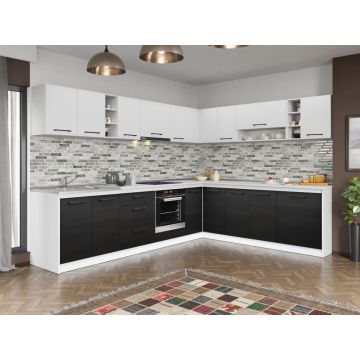 Set Mobila Bucatarie Colt Mina Yang 300*240 Ferrara/Alb C142