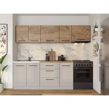 Set Mobila Bucatarie Linea 240 Casmir / Stejar C08
