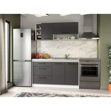 Set Mobila Bucatarie Mina Grafit 140 Gri Antracit C74
