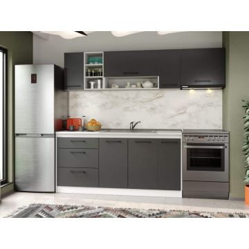 Set Mobila Bucatarie Mina Grafit 230 Gri Antracit C83
