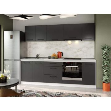 Set Mobila Bucatarie Mina Grafit 240 Gri Antracit C69