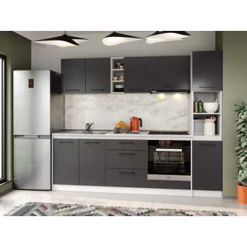 Set Mobila Bucatarie Mina Grafit 244 Gri Antracit C81