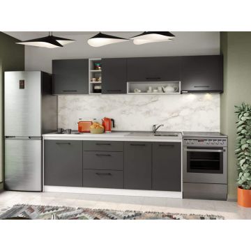 Set Mobila Bucatarie Mina Grafit 260 Gri Antracit C70