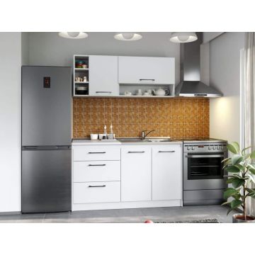 Set Mobila Bucatarie Mina Pure 140 Alb C47