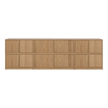 Set TV în culoare naturală cu aspect de lemn de stejar 264x88 cm Modulair – vtwonen