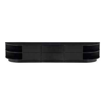 Set TV negru din lemn masiv de pin 206x40 cm Finca – WOOOD