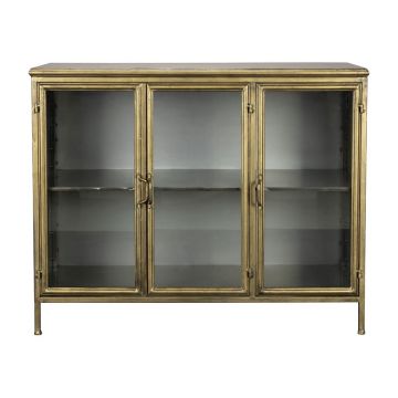 Vitrină aurie din metal 100x80x38,5 cm Gertlush – Dutchbone