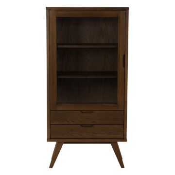 Vitrină maro cu aspect de lemn de stejar 72x145x36 cm A-Line – Actona