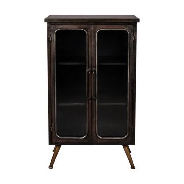 Vitrină neagră din metal 60x100x35 cm Denza – Dutchbone