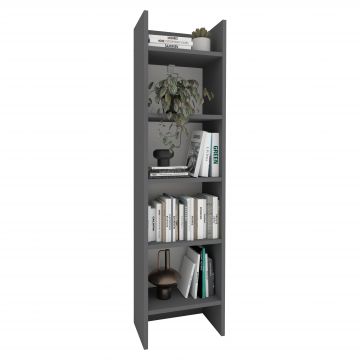 Biblioteca Neda, 5  Polite, Antracit, 53 x 35 x 198 cm