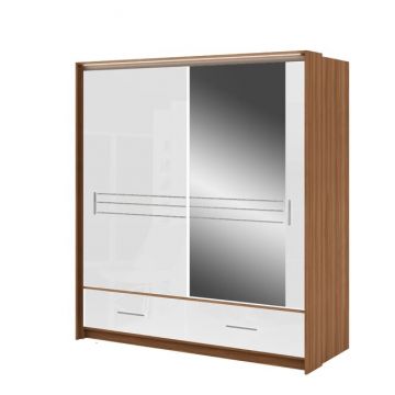 Dulap Amsterdam, design elegant + organizare eficientă, PAL melaminat, 208x61x225 cm, alb Dulap Amsterdam, design elegant + organizare eficientă, PAL melaminat, 208x61x225 cm, alb