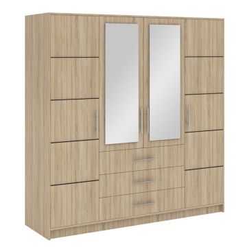 Dulap Bali D4 cu polite si bara umerase din PAL, 1,96x0,58x2,00 m, Sonoma Dulap Bali D4 cu polite si bara umerase din PAL, 1,96x0,58x2,00 m, Sonoma