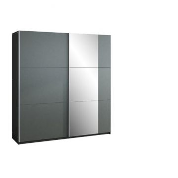 Dulap Bastia cu uși glisante, finisaj mat și design compact, 150x65x215 cm, grafit Dulap Bastia cu uși glisante, finisaj mat și design compact, 150x65x215 cm, grafit