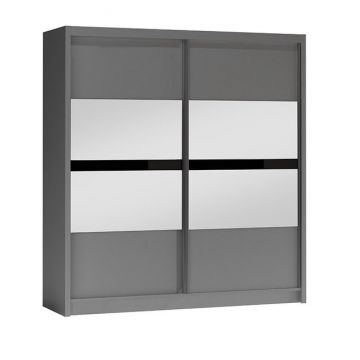 Dulap Batumi cu usi glisante si compartimentare eficienta din PAL, 2,03x0,61x2,15 m, grafit