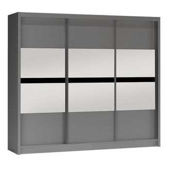 Dulap Batumi cu usi glisante si compartimentare eficienta din PAL, 2,50x0,61x2,15 m, grafit