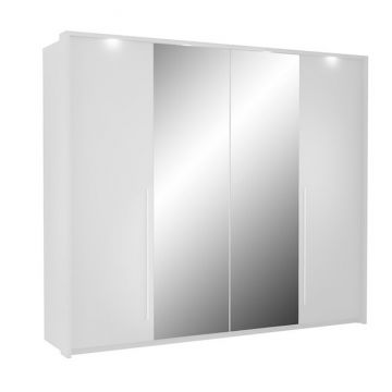 Dulap Brema cu usi glisante si oglinda din PAL, 2,55x0,65x2,19 m, alb Dulap Brema cu usi glisante si oglinda din PAL, 2,55x0,65x2,19 m, alb