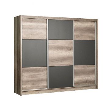 Dulap Cordoba cu usi glisante din PAL, 2,50x0,61x2,15 m, canion si lava Dulap Cordoba cu usi glisante din PAL, 2,50x0,61x2,15 m, canion si lava