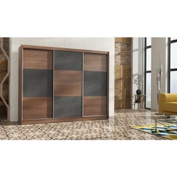 Dulap Cordoba cu usi glisante din PAL, 2,50x0,61x2,15 m, sterling Dulap Cordoba cu usi glisante din PAL, 2,50x0,61x2,15 m, sterling