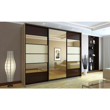 Dulap cu uși culisante, 2.70x2.20x0.60 m, finisaj Sonoma
