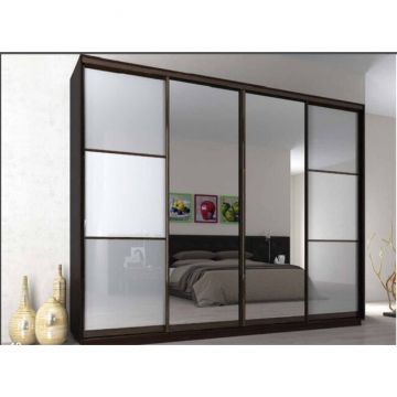 Dulap Cu Uși Culisante, 3 Uși, PAL Melaminat, 300x60x220 cm, Wenge