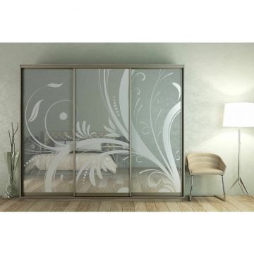 Dulap Cu Uși Culisante Cu Oglindă Photoprint, Panouri Mari Cu Reflexie, PAL Melaminat, 260x60x240 cm, Culoare La Alegere