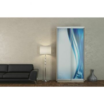 Dulap Cu Uși Culisante Photoprint, Design Modern Cu Imprimare, PAL Melaminat, 110x60x220 cm, Culoare La Alegere