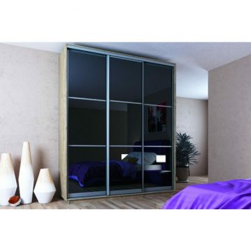 Dulap Cu Uși Culisante Sablate, Aspect Mat Cu Uși Glisante, PAL Melaminat, 200 cm, Culoare La Alegere