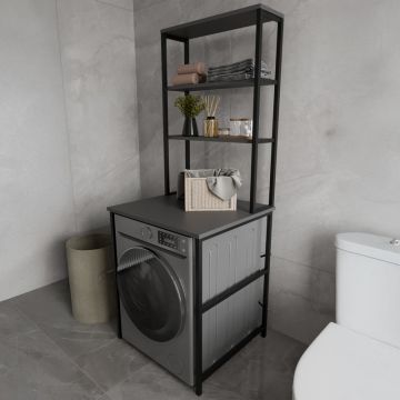 Dulap de spalatorie Kylie , metal negru,  antracit, 60x60x180cm
