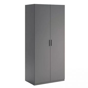Dulap Dominika cu 2 uși, spațiu interior bine compartimentat, finisaj elegant, culoare gri Dulap Dominika cu 2 uși, spațiu interior bine compartimentat, finisaj elegant, culoare gri