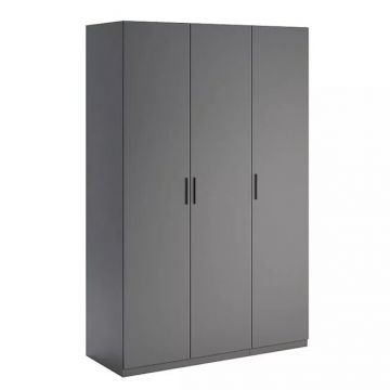 Dulap Dominika cu 3 uși, compartimentare eficientă, 210x134.4x55 cm, gri Dulap Dominika cu 3 uși, compartimentare eficientă, 210x134.4x55 cm, gri