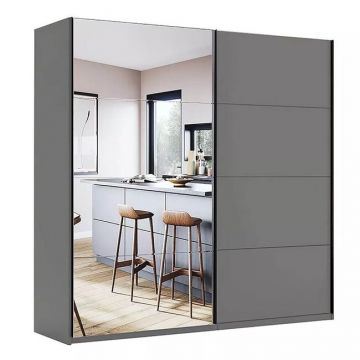 Dulap Dominika cu uși culisante, sistem glisant modern, 211.5x200x61.5 cm, gri Dulap Dominika cu uși culisante, sistem glisant modern, 211.5x200x61.5 cm, gri