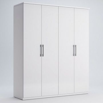 Dulap Family, 4 uși, PAL, 179.2x54.6x210.6 cm, alb