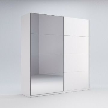 Dulap Family, cu uși culisante și oglindă, PAL/MDF, 150x61.5x211.5 cm, Alb Dulap Family, cu uși culisante și oglindă, PAL/MDF, 150x61.5x211.5 cm, Alb
