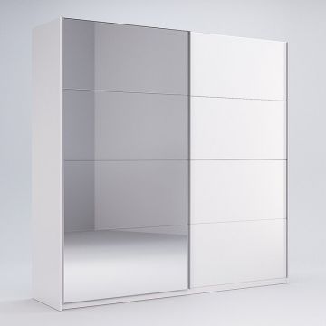 Dulap Family, cu uși culisante și oglindă, PAL/MDF, 250x61.5x211.5 cm, Alb Dulap Family, cu uși culisante și oglindă, PAL/MDF, 250x61.5x211.5 cm, Alb