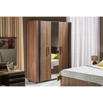 Dulap Fenix, design modern, PAL melaminat, finisaj nuc Dulap Fenix, design modern, PAL melaminat, finisaj nuc