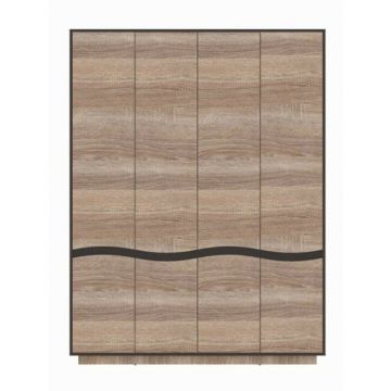 Dulap Geneva 4D, design modern cu uși glisante și spațiu generos de depozitare, PAL melaminat, 156x206x50 cm, Sonoma Trufa și Wenge Dulap Geneva 4D, design modern cu uși glisante și spațiu generos de depozitare, PAL melaminat, 156x206x50 cm, Sonoma Trufa și Wenge