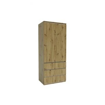 Dulap Idea Artisan, cu bară haine, structură PAL melaminat + MDF, design modern, 80x210x57 cm, personalizabil Dulap Idea Artisan, cu bară haine, structură PAL melaminat + MDF, design modern, 80x210x57 cm, personalizabil
