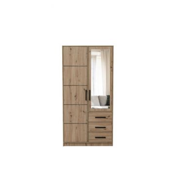 Dulap Kos D2 cu 2 uși, structură compactă și PAL melaminat, 100x58x200 cm Dulap Kos D2 cu 2 uși, structură compactă și PAL melaminat, 100x58x200 cm