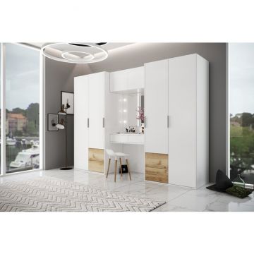 Dulap Latina cu compartimentare spațioasă, PAL melaminat și design elegant, 300x61x217 cm, alb