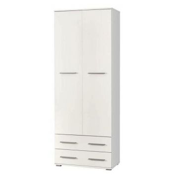 Dulap Lima REG2, organizare eficientă, PAL laminat lucios, 77x40x200 cm, alb