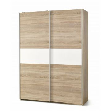 Dulap Lima S1, design modern, PAL laminat lucios, 153x58x205 cm, Sonoma-alb Dulap Lima S1, design modern, PAL laminat lucios, 153x58x205 cm, Sonoma-alb