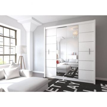 Dulap Lizbona cu usi glisante din PAL, 2 m, alb