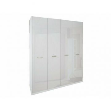 Dulap Melisa, cu 4 uși, PAL, 184x55x225.6 cm, Alb Dulap Melisa, cu 4 uși, PAL, 184x55x225.6 cm, Alb