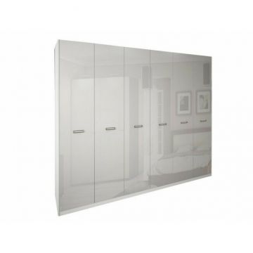 Dulap Melisa, cu 6 uși, PAL, 273.5x55x225.6 cm, Alb Dulap Melisa, cu 6 uși, PAL, 273.5x55x225.6 cm, Alb