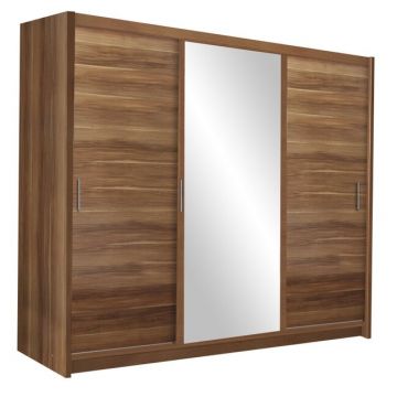 Dulap Monako dulap cu usi culisante din pal melaminat cu feronerie de calitate și compartimentare practică, 250x61x215 cm, sliwa Dulap Monako dulap cu usi culisante din pal melaminat cu feronerie de calitate și compartimentare practică, 250x61x215 cm, sliwa