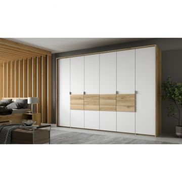 Dulap Panama, compartimentare funcțională cu uși culisante HAFELE, PAL melaminat, 310x65x217 cm, Stejar Dulap Panama, compartimentare funcțională cu uși culisante HAFELE, PAL melaminat, 310x65x217 cm, Stejar