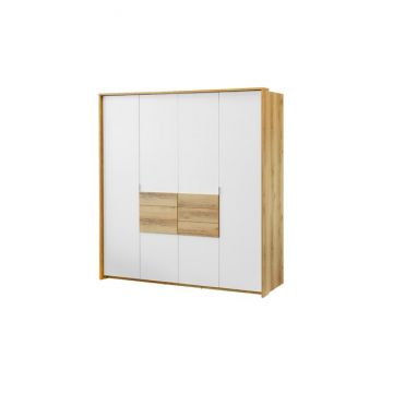 Dulap Panama cu uși glisante, feronerie Hettich și carcasă din PAL melaminat, 208x65x217 cm, stejar Dulap Panama cu uși glisante, feronerie Hettich și carcasă din PAL melaminat, 208x65x217 cm, stejar