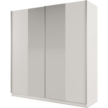 Dulap Praga cu design simplu și carcasă din PAL, 200x65x210 cm, alb